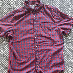Old Navy Red and Blue Checkered Button-Down Shirt - XLT